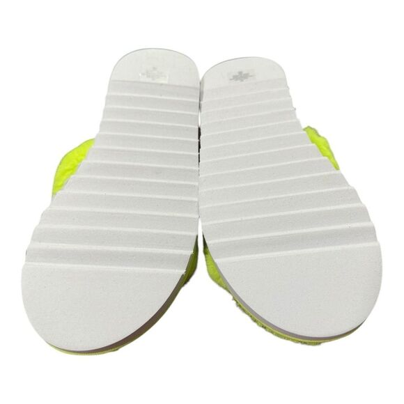 New Nine West Women's Funkie Lime Green Fuzzy Furry Slide Sandals 9 - Picture 5 of 5